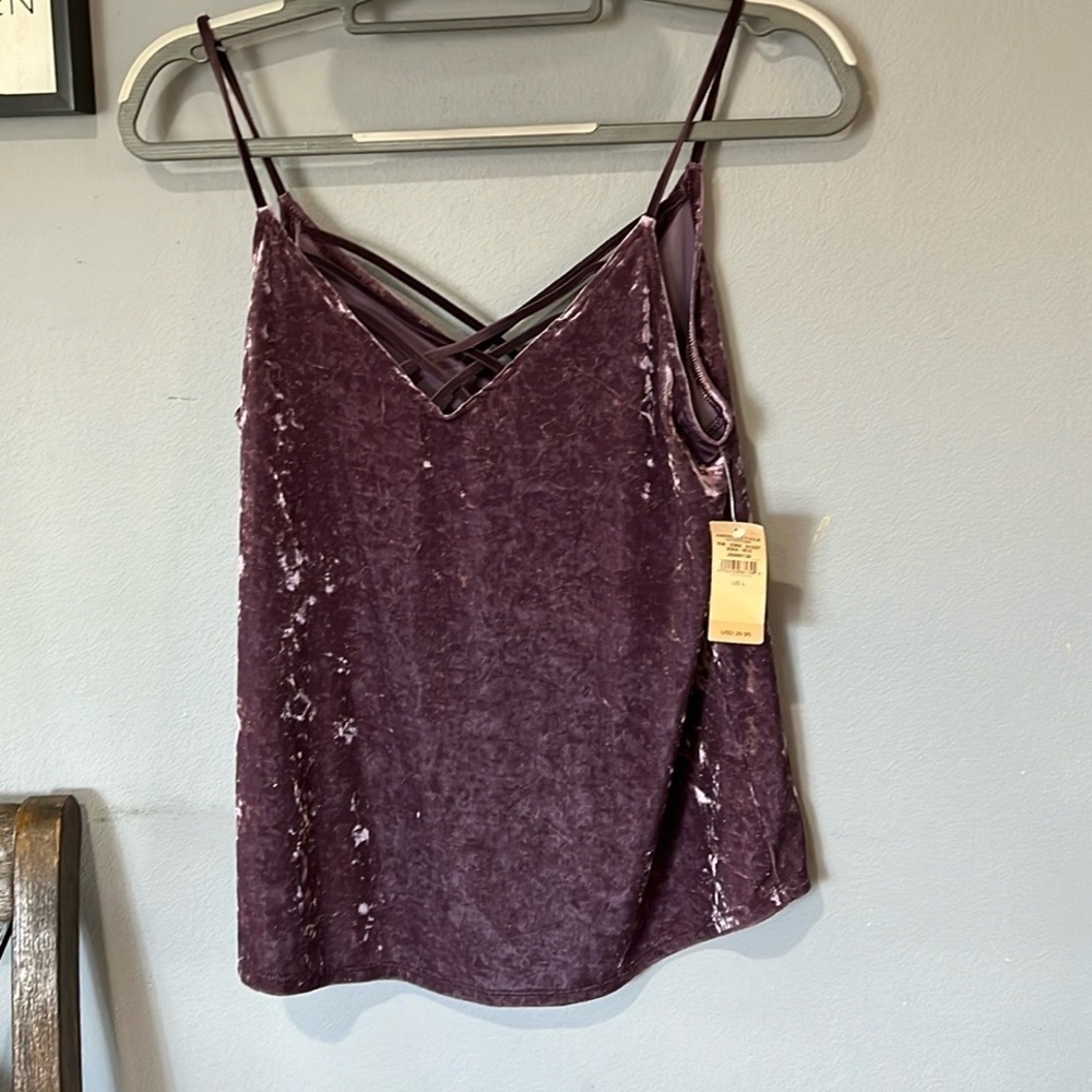 NWT American Eagle Purple Velvet Strapy Tank Top Size Large